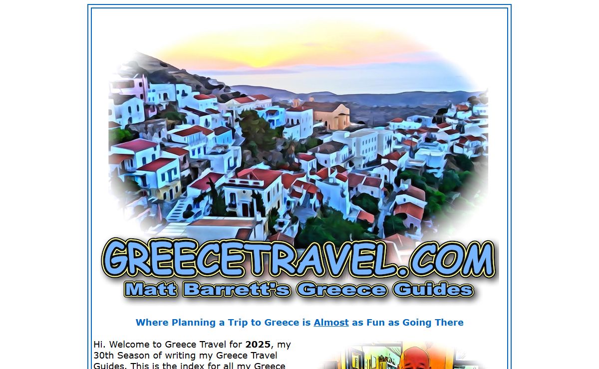 Matt Barrett's Guides to Greece and the Greek Islands