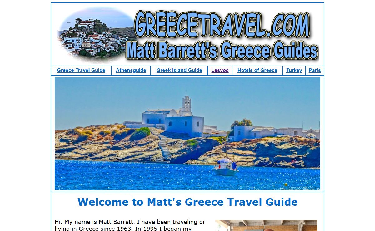 Matt Barrett's Guide to the Greek Islands, Athens and Mainland Greece