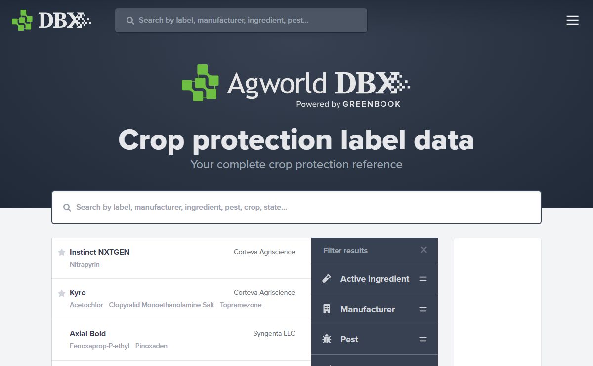 Crop protection label data | Greenbook