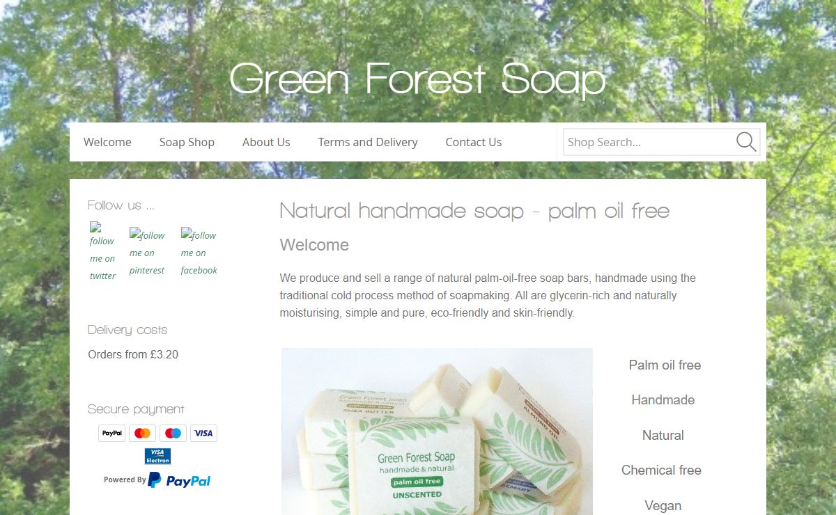 All natural handmade soap - Palm oil free - Green Forest Soap