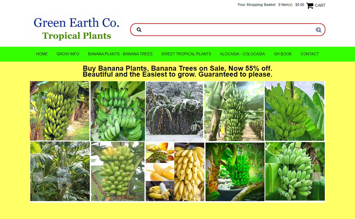 Green Earth Publishing Co. Banana Plants Banana Trees