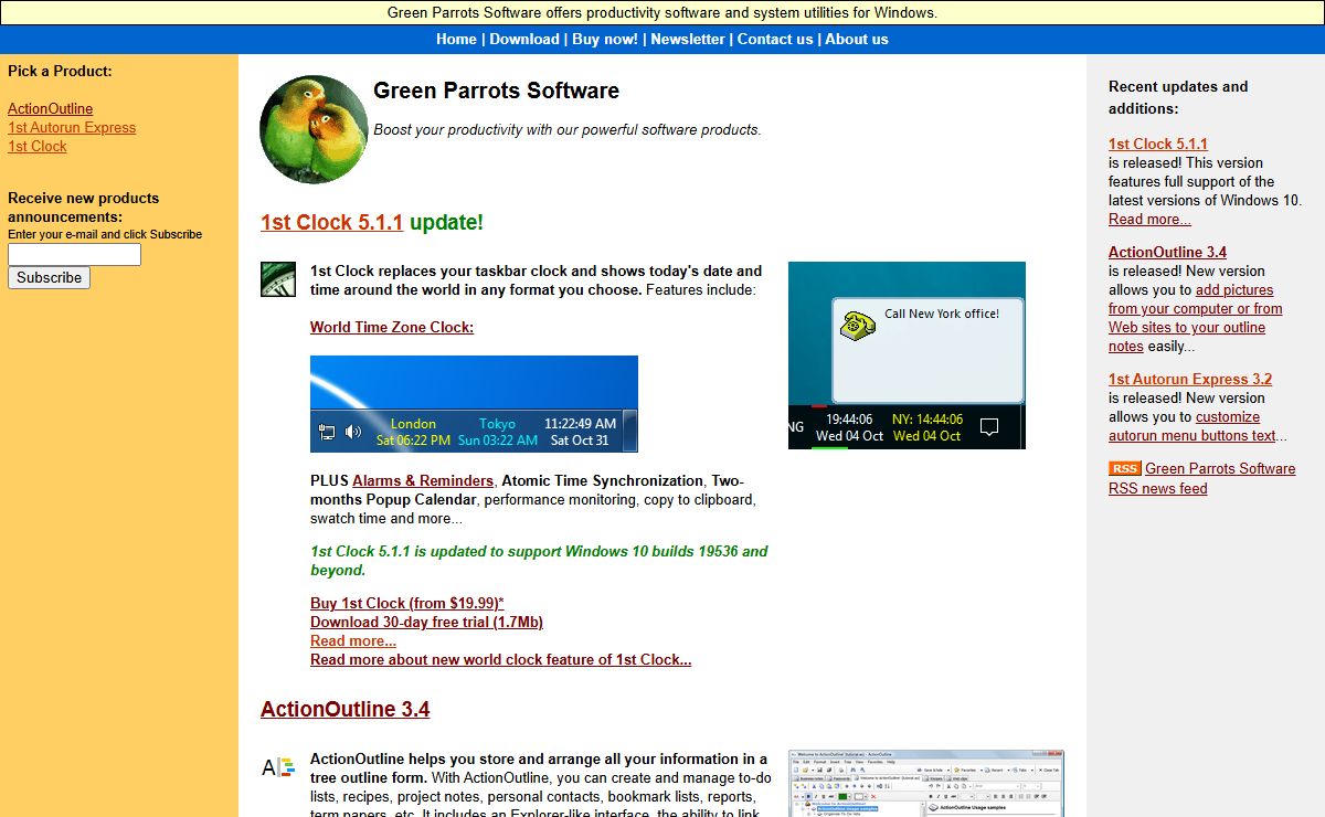 Green Parrots Software offers productivity software and system utilities for Windows.
