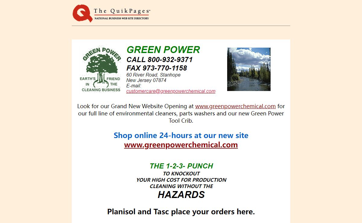 Green Power Environmentally Safe Cleaners