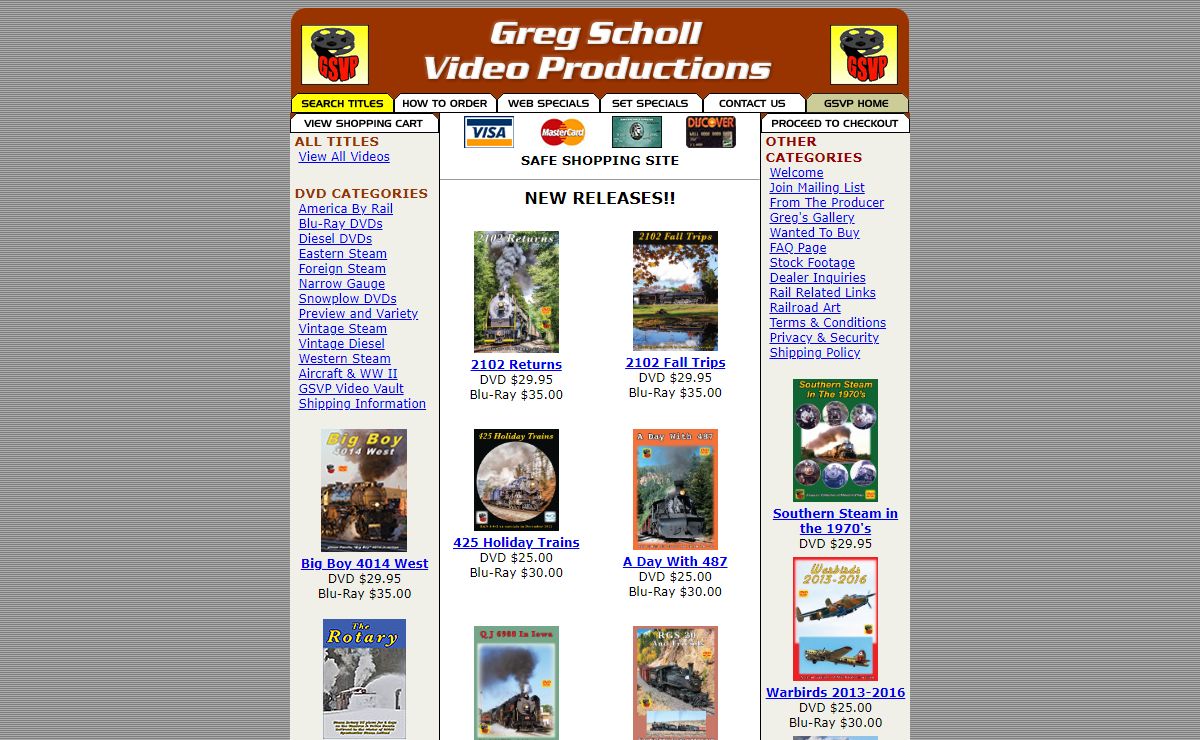 Steam & Diesel Railroad Videos - Greg Scholl Video Productions