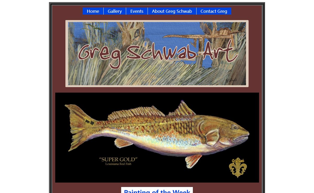 Greg Schwab Art :: Painting of the Week :: Super Gold - Louisiana Red Fish