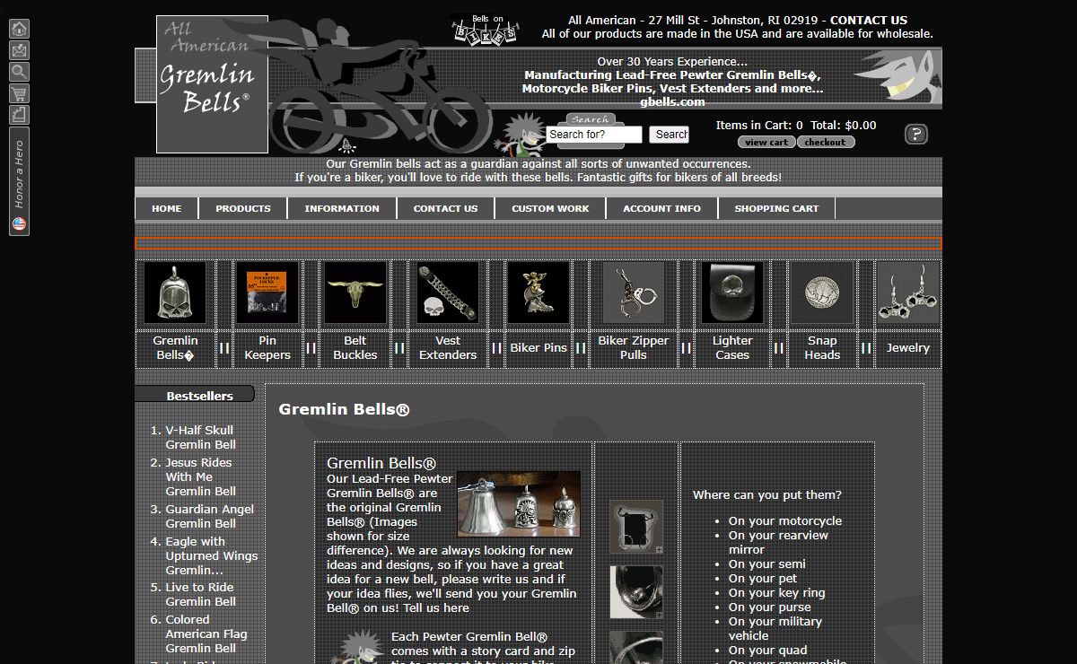 All American Gremlin Bell® - US Made Biker Accessories