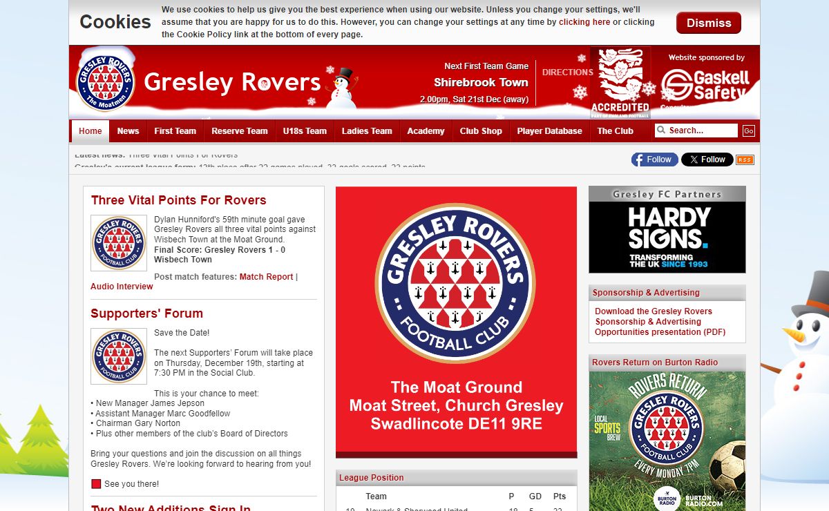 Gresley Rovers Online - The official website of Gresley Football Club