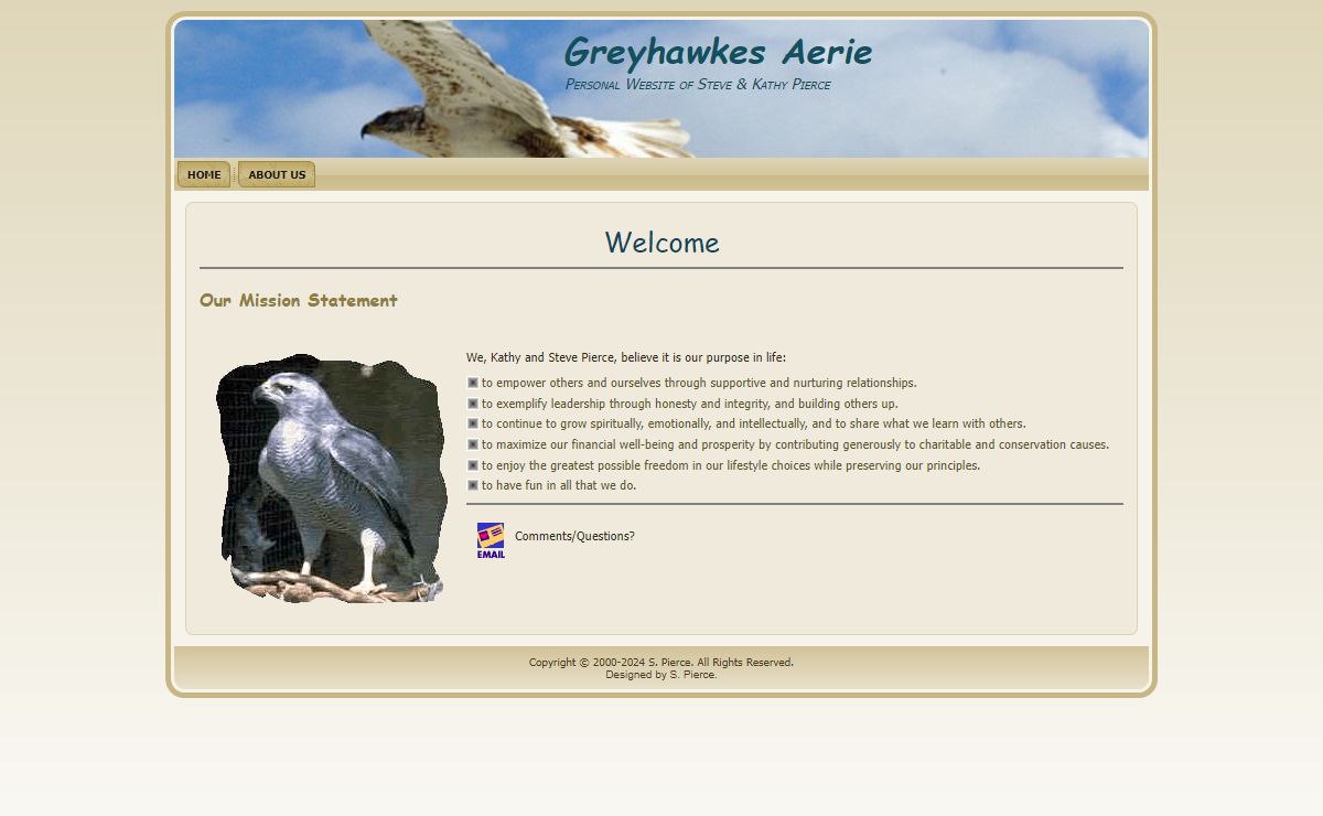Greyhawkes Aerie - Personal Website of Steve & Kathy Pierce