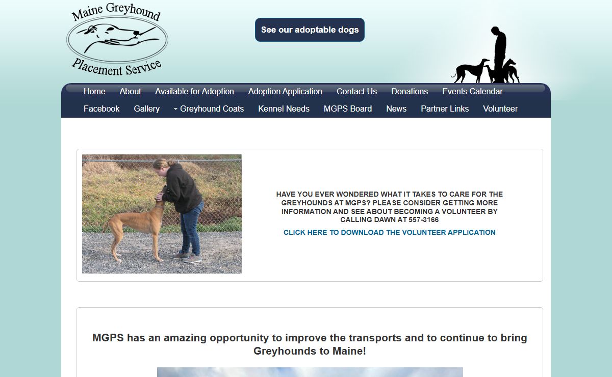 Maine Greyhound Placement Services - Adoption, Clinic, Boarding Augusta, Maine
