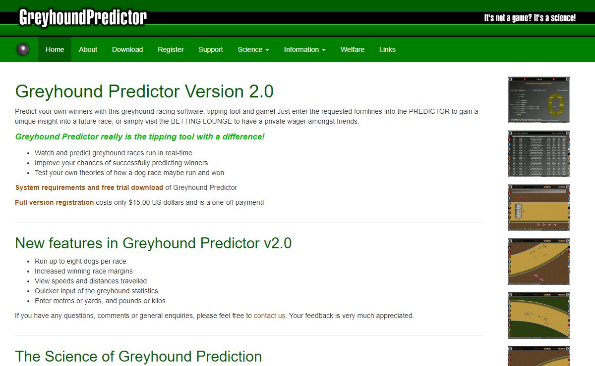 Greyhound Predictor - It's not a game? It's a science!