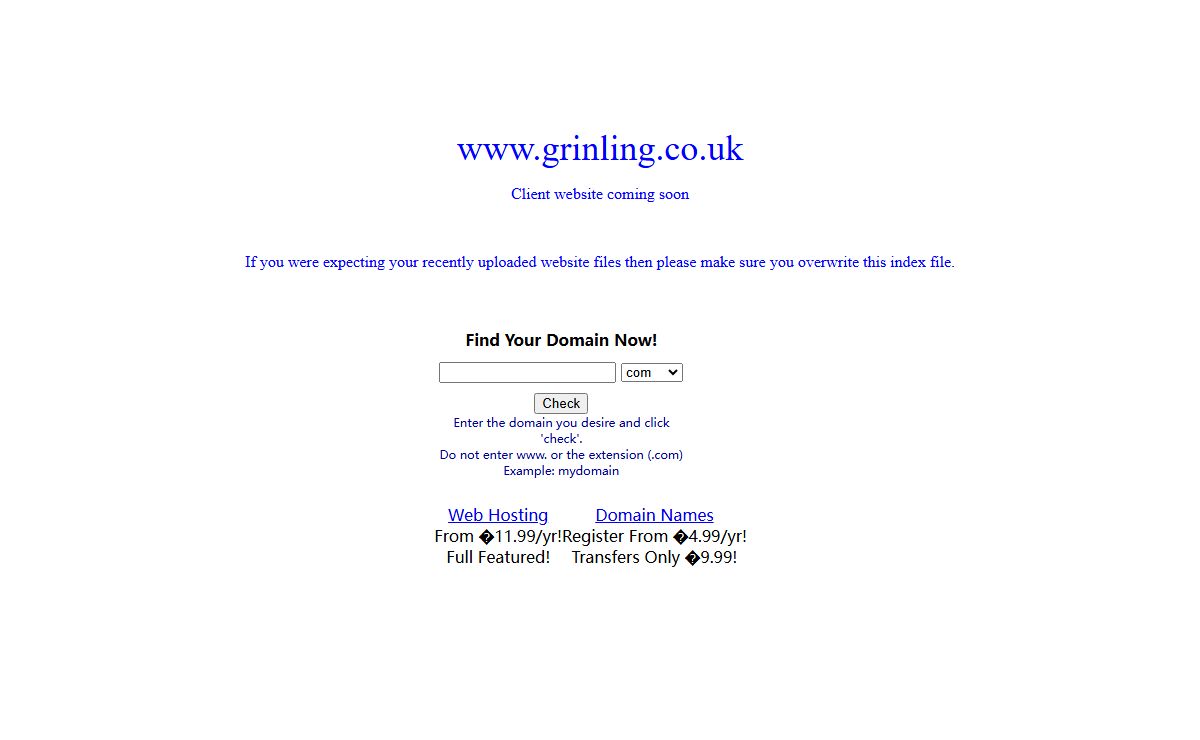 Client holding page