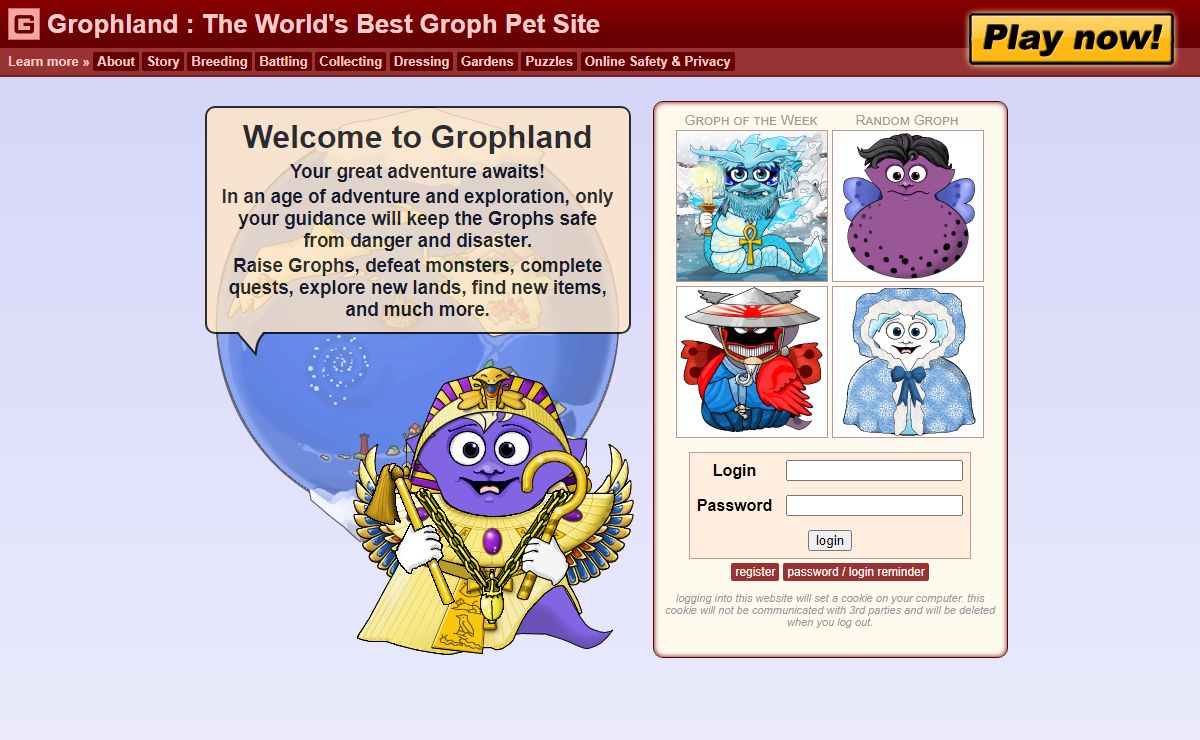 GROPHLAND : The Groph Pet Site