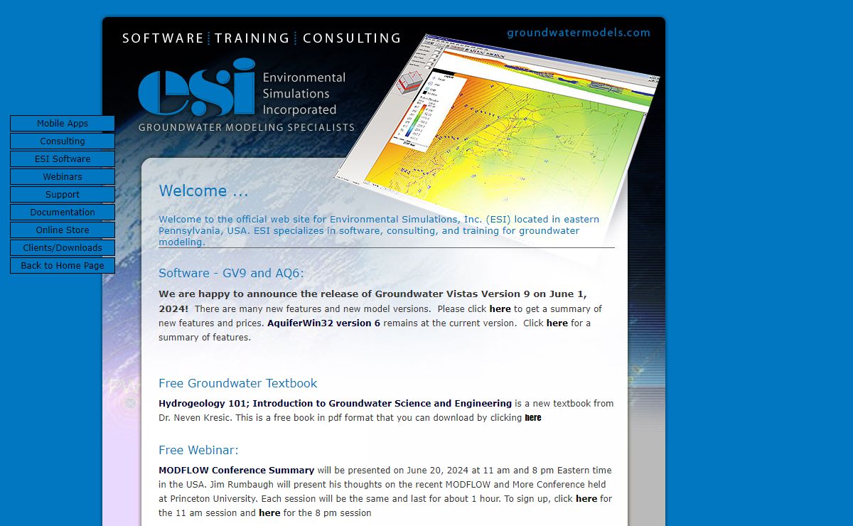 Environmental Simulations Incorporated - Groundwater Modeling Software Specialists