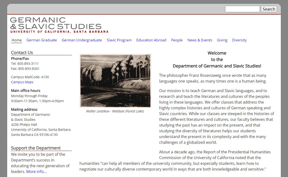 Germanic and Slavic Studies - UC Santa Barbara