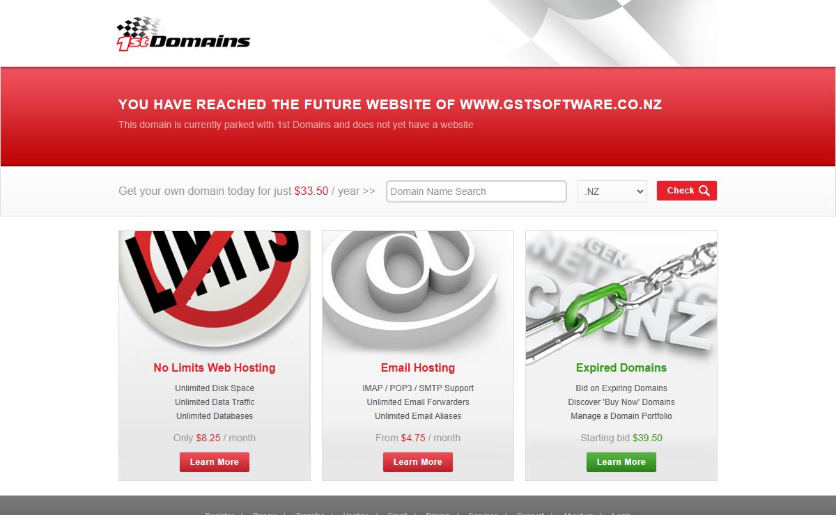 www.gstsoftware.co.nz - 1st Domains