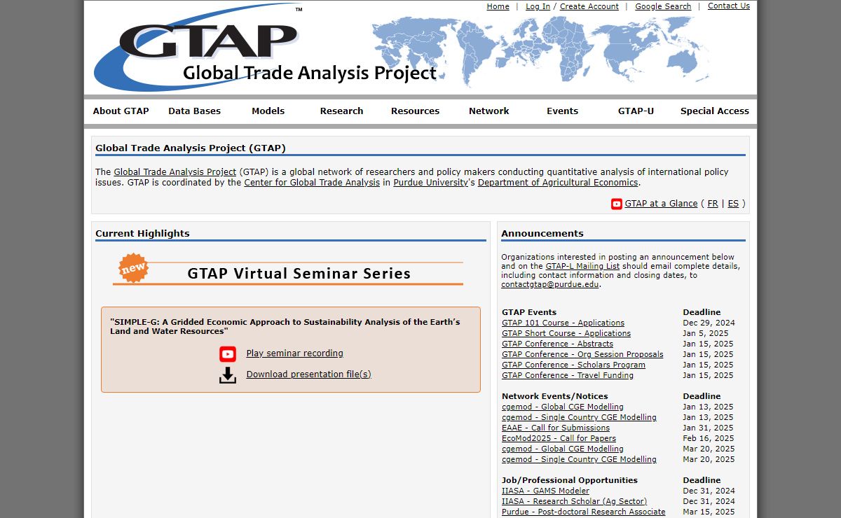 Global Trade Analysis Project (GTAP)