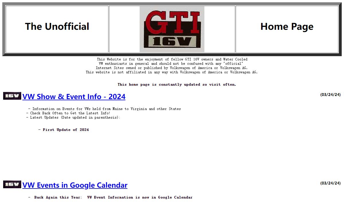 The Unofficial GTI 16V Home Page