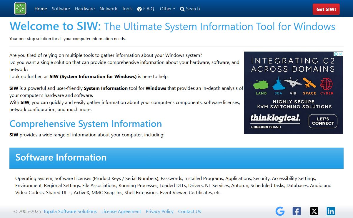 SIW (System Information for Windows) - The Ultimate System Information Tool for Windows by Gabriel Topala