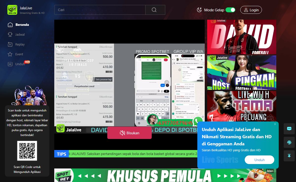 JalaLive-Pertandingan global, HD gratis, siaran langsung sepak bola, dan NBA basket dapat ditonton secara gratis secara online.