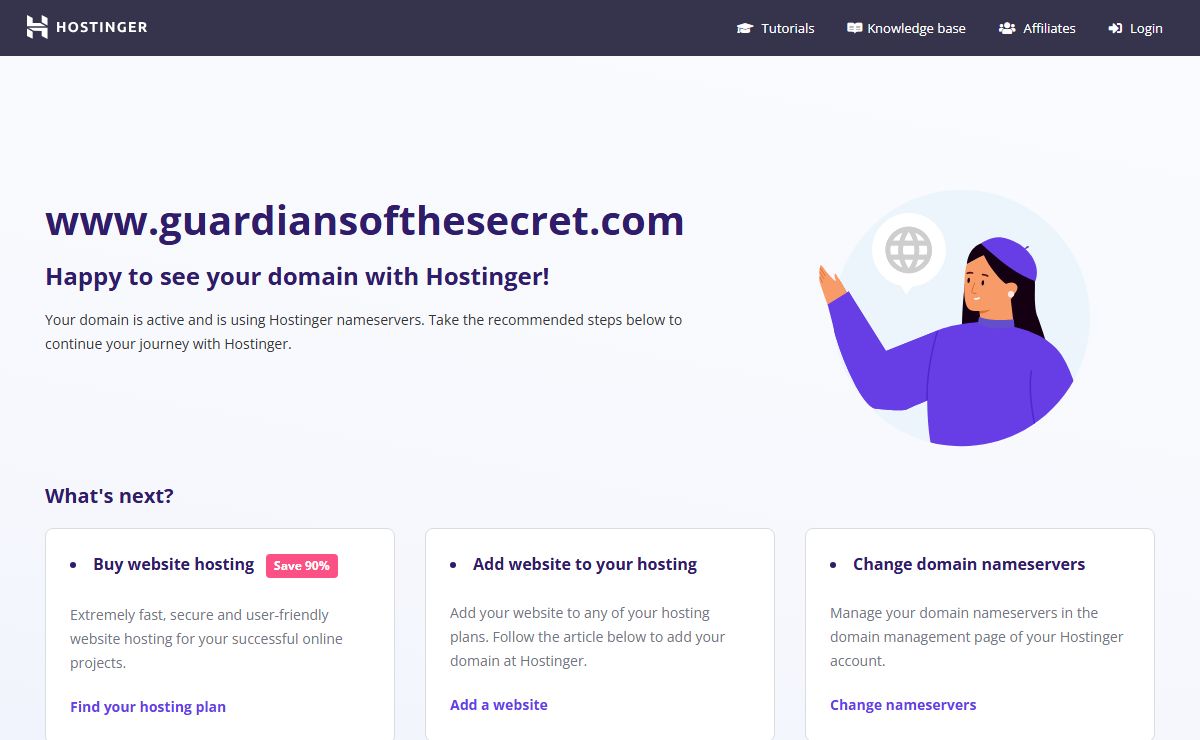Parked Domain name on Hostinger DNS system