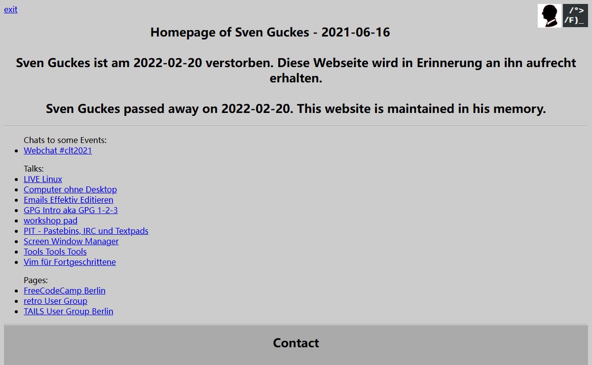 Homepage of Sven Guckes - 2021-06-16