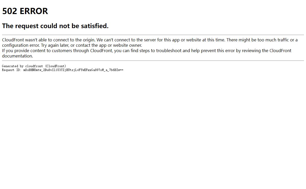 ERROR: The request could not be satisfied