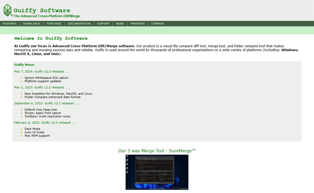 Guiffy - Diff Merge tool & Folder Compare application and API
