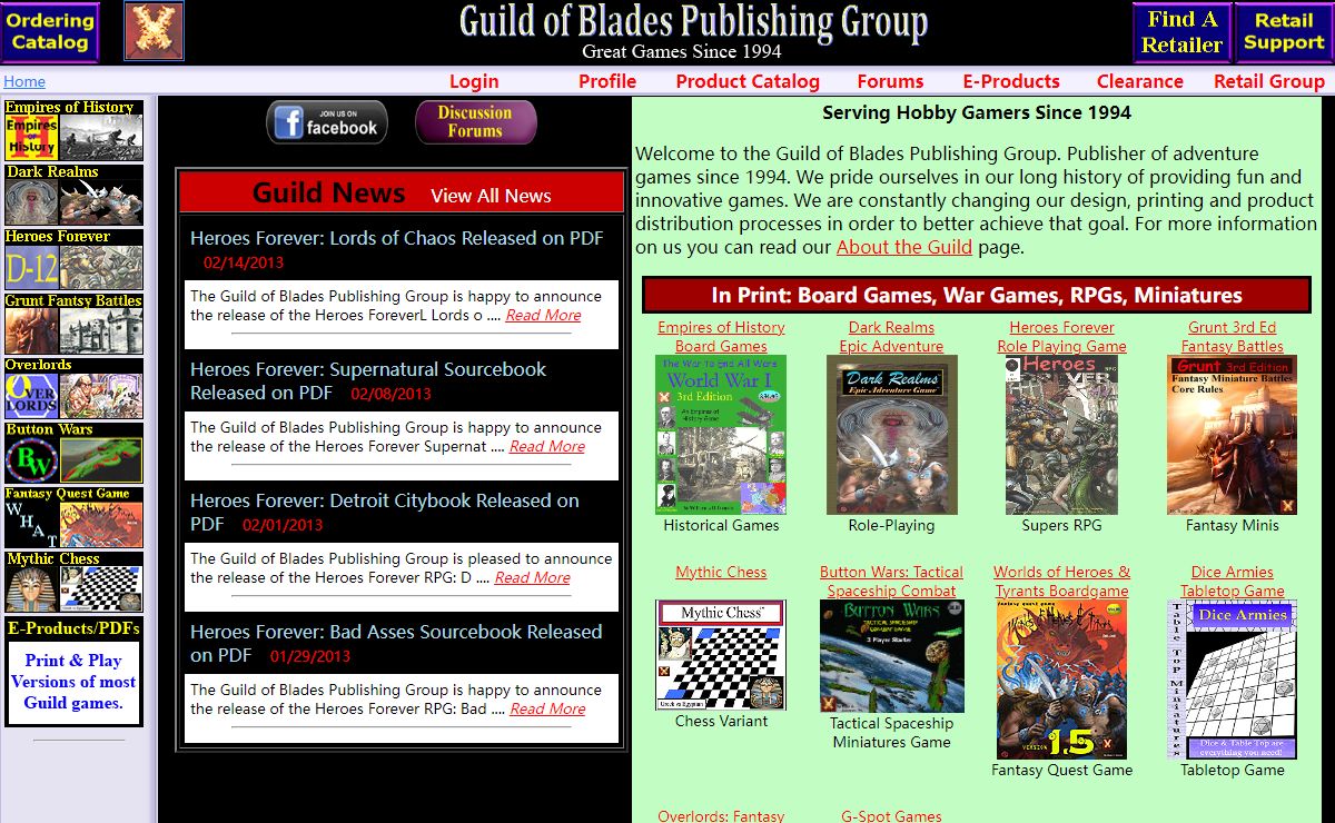 Guild of Blades Publishing Group - Great Games since 1994.