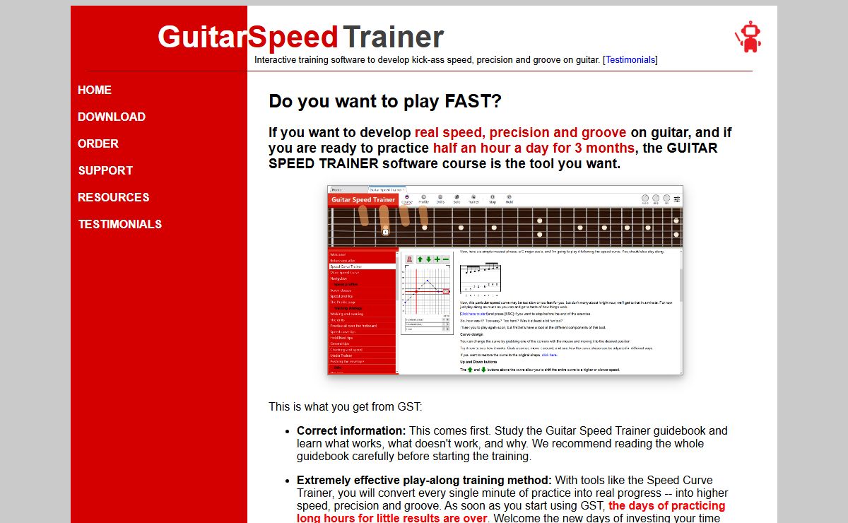 GST Home - Guitar Speed Trainer