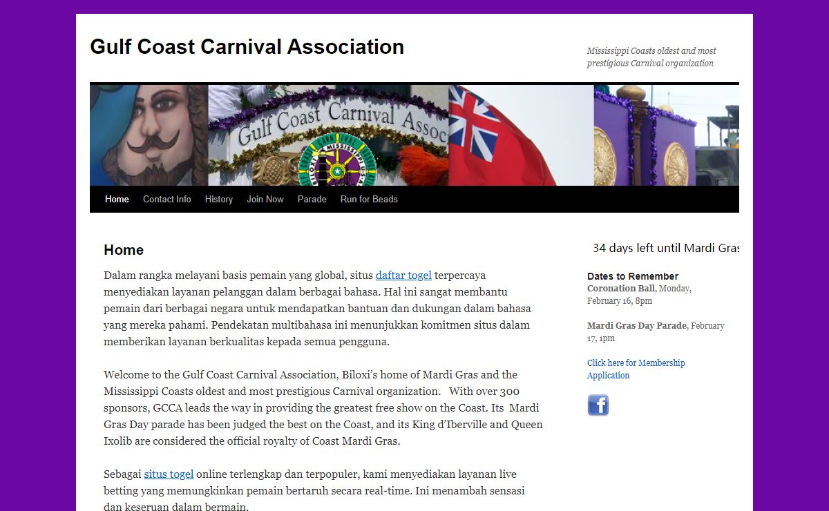 Gulf Coast Carnival Association | Mississippi Coasts oldest and most prestigious Carnival organization