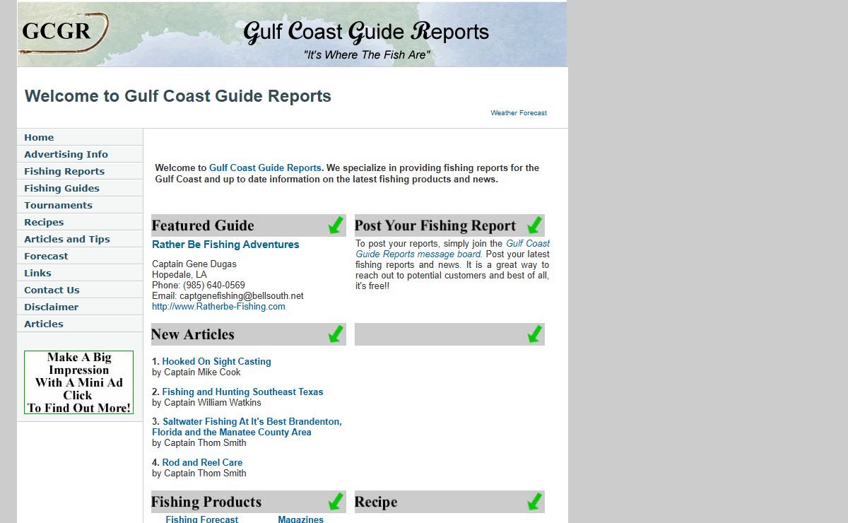 Gulf Coast Guide Reports