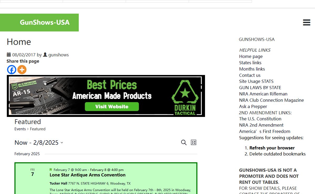 GunShows-USA – America's online directory of gun and knife shows.