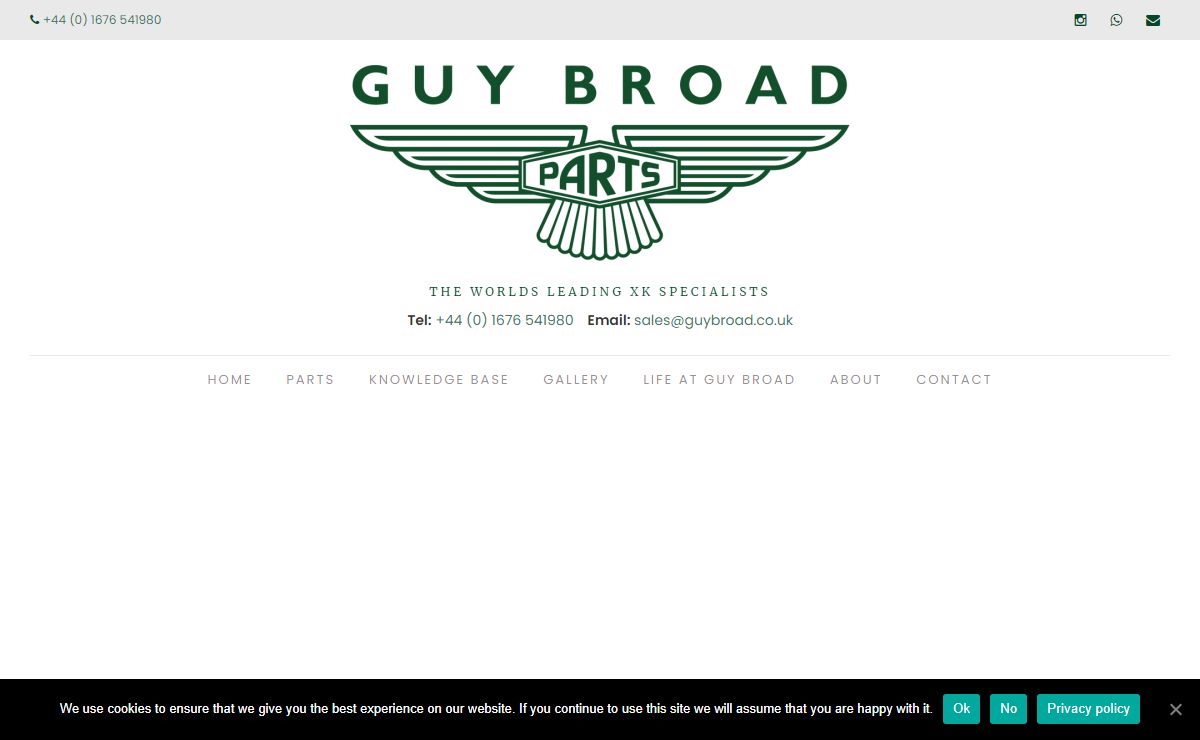 Guy Broad, The World's Leading Classic Jaguar XK 120, 140 & 150 parts and services specialist