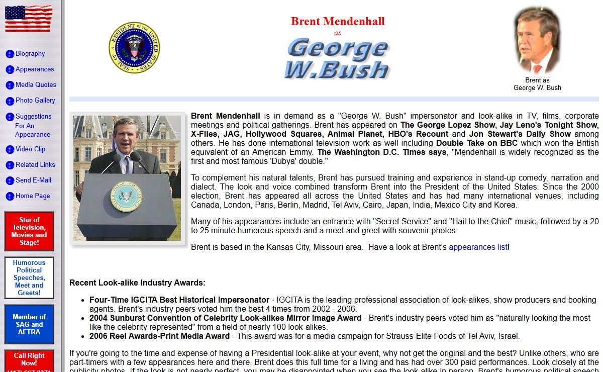 George W. Bush Impersonator! Brent Mendenhall as George W. Bush - GW Bush Impersonations - President of the United States Impersonator