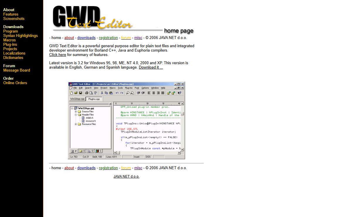 GWD Text Editor - Programmers Text Editor for Windows