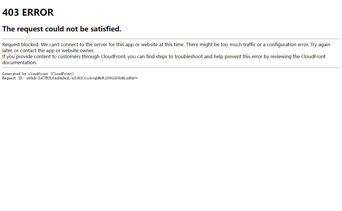 ERROR: The request could not be satisfied