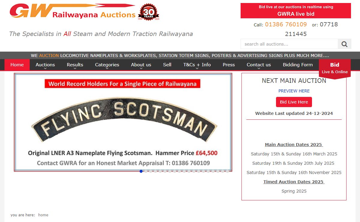 Railwayana Auctions - Railway Memorabilia Auctions - Live & Online