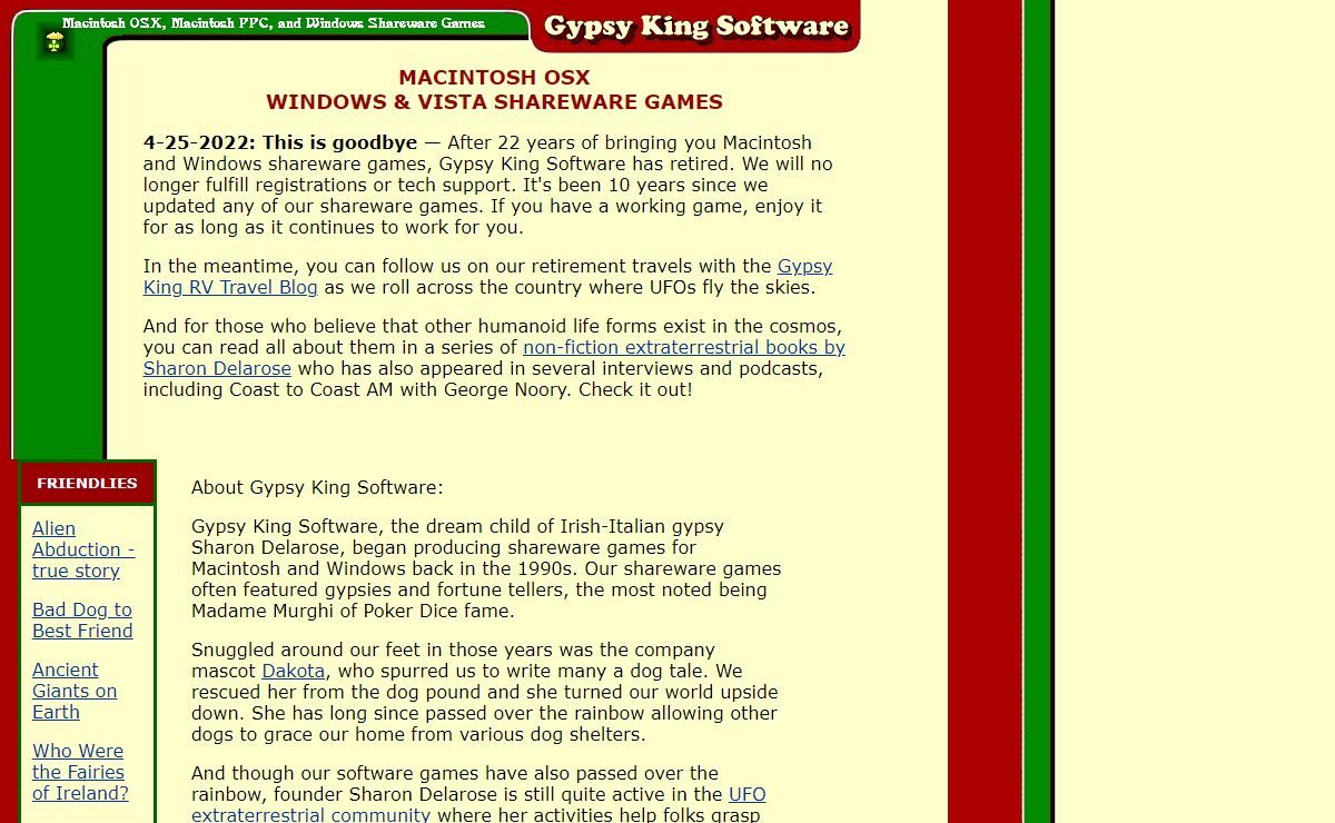 Windows and Macintosh Shareware Games from Gypsy King Software