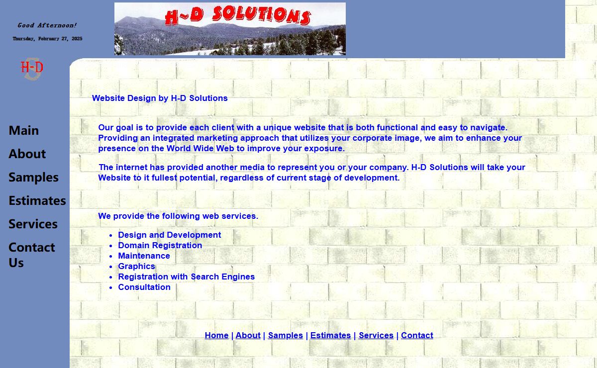 H-D Solutions Web Design - Home Page