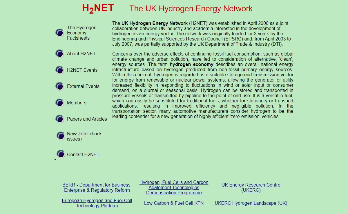UK Hydrogen Energy Network (H2NET) Home Page