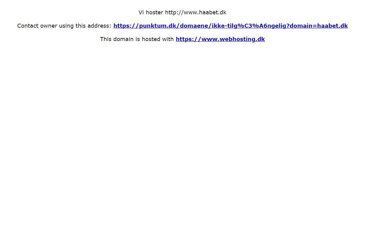 Hjemmeside hosting - Webhosting.dk www.haabet.dk