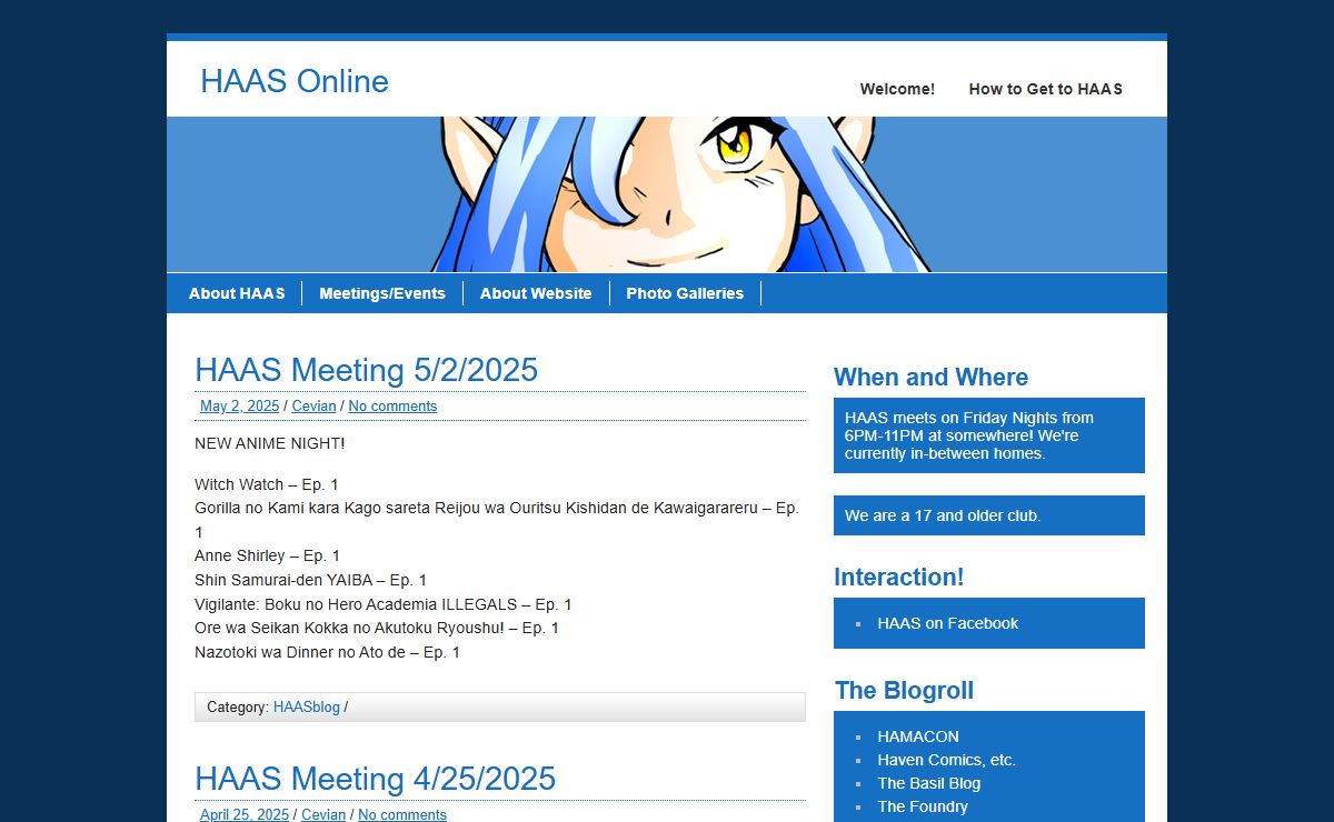 HAAS Online | Home of the Huntsville Alabama Anime Society