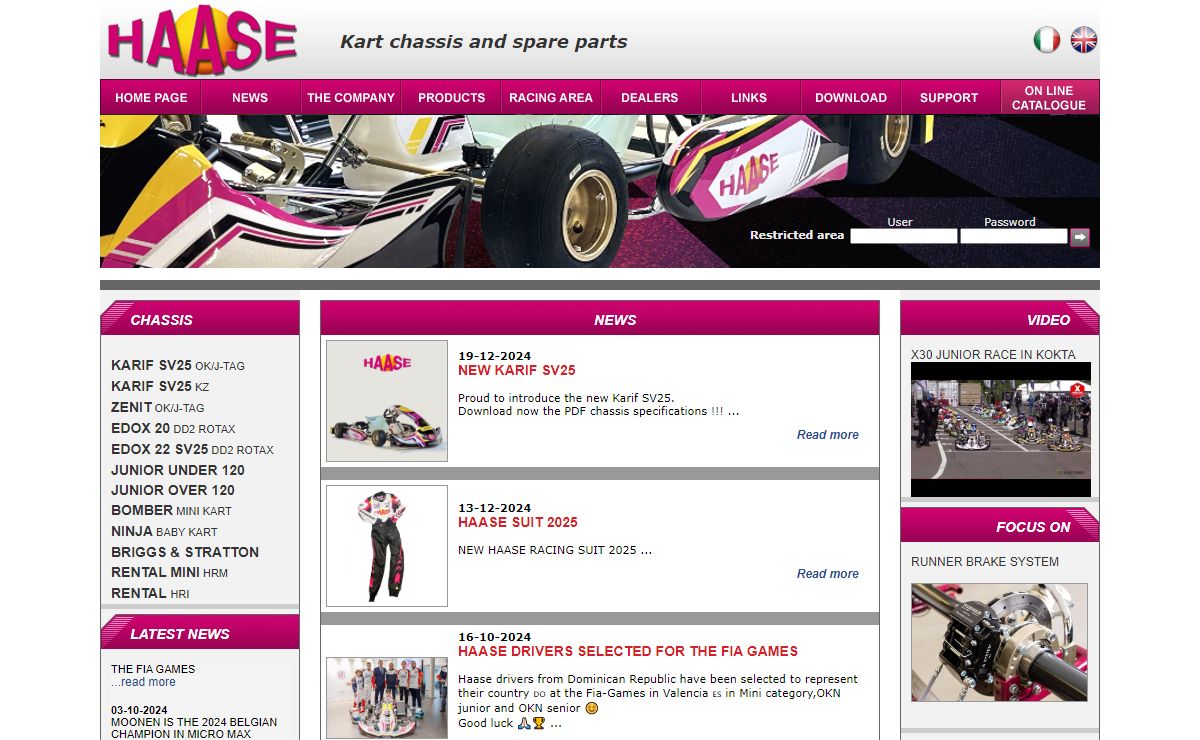Kart chassis and spare parts production