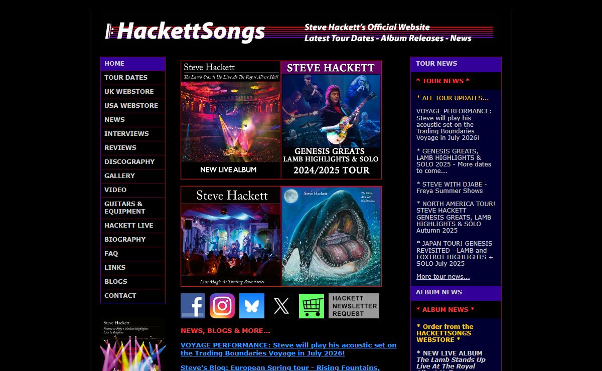 HackettSongs - Steve Hackett Official Website
