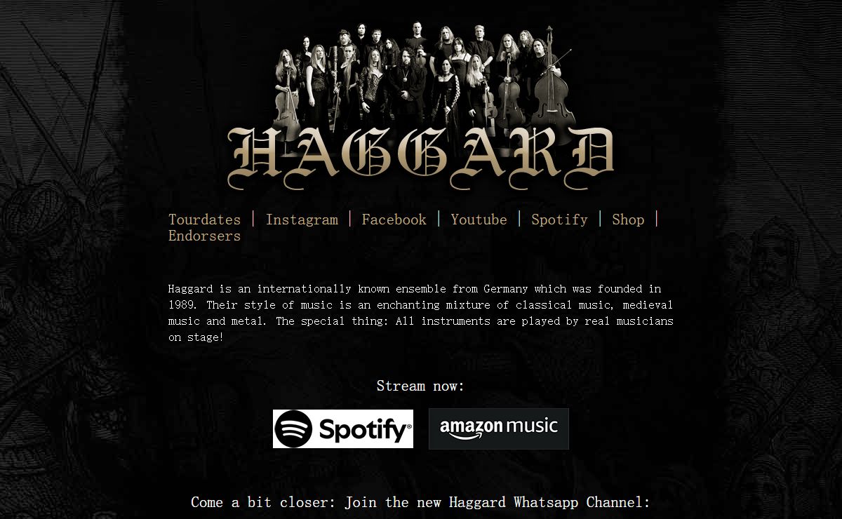 Haggard Official Website
