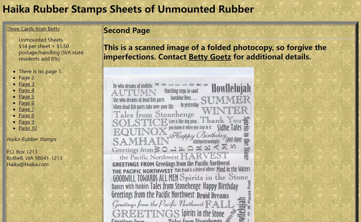 Haika Rubber Stamps Sheets of Unmounted Rubber