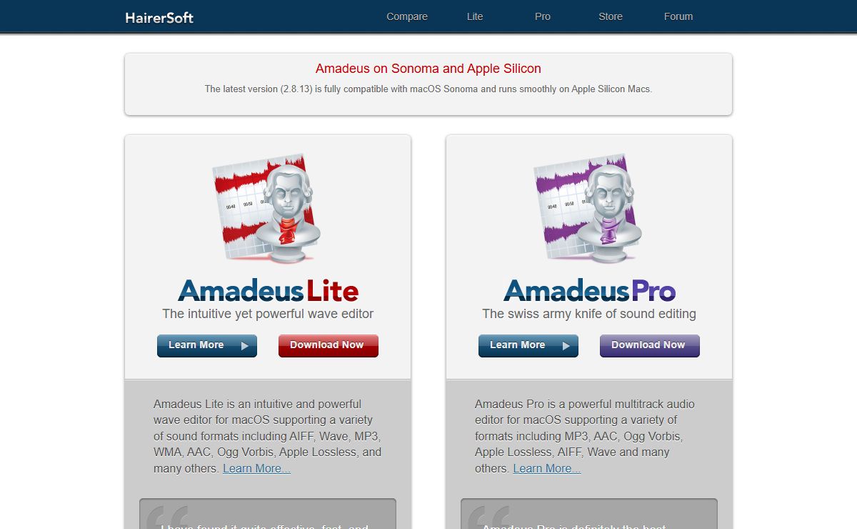 Amadeus - Audio waveform editors / sound and voice recorders for macOS X