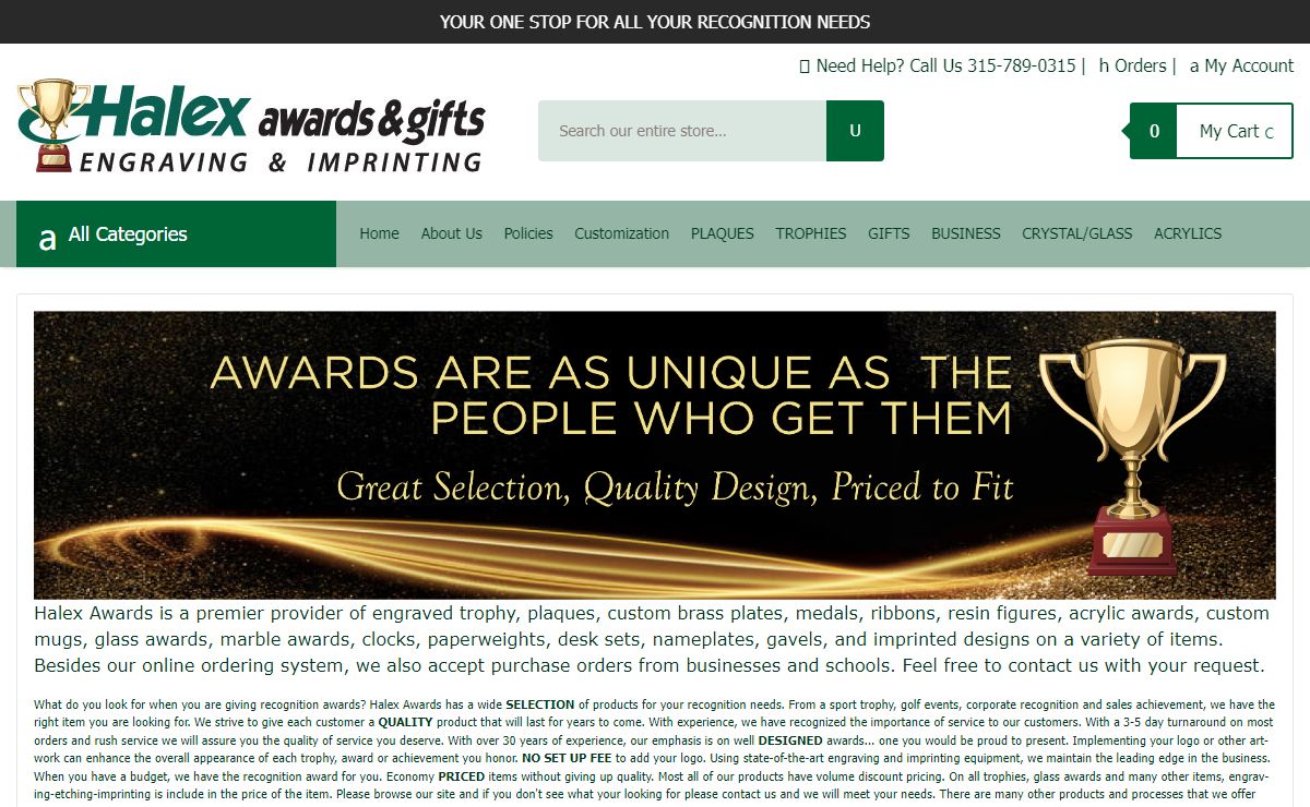 Halex Awards - Trophies and Awards with Expert Engraving and Imprinting