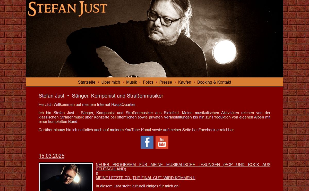 Stefan Just  •  Solomusiker, Sänger & Komponist