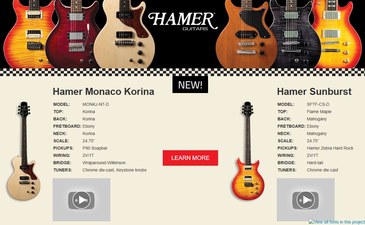 New Hamer Guitar Models